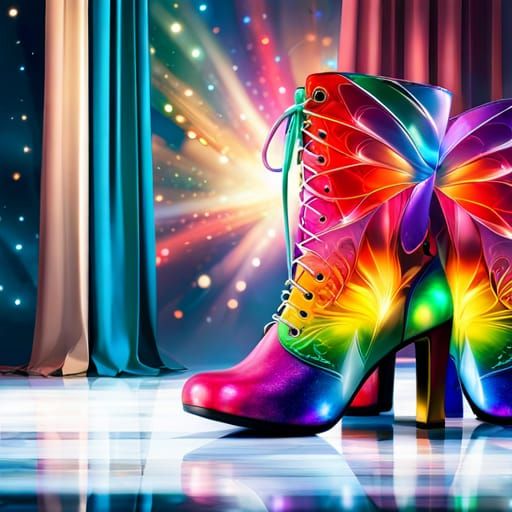 Rainbow Butterfly Boots with Light-Up Heels