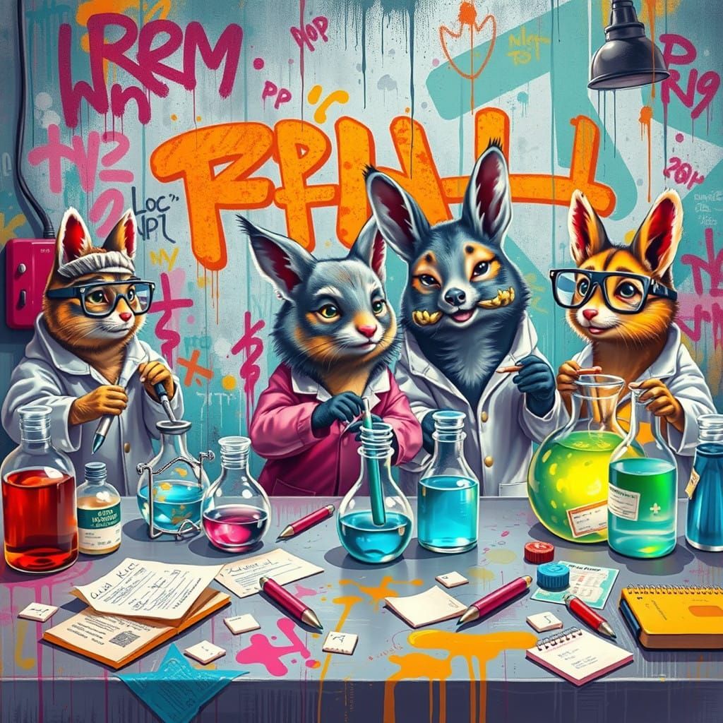 Animal Friends Conduct Experiments in a Street Art-Inspired....