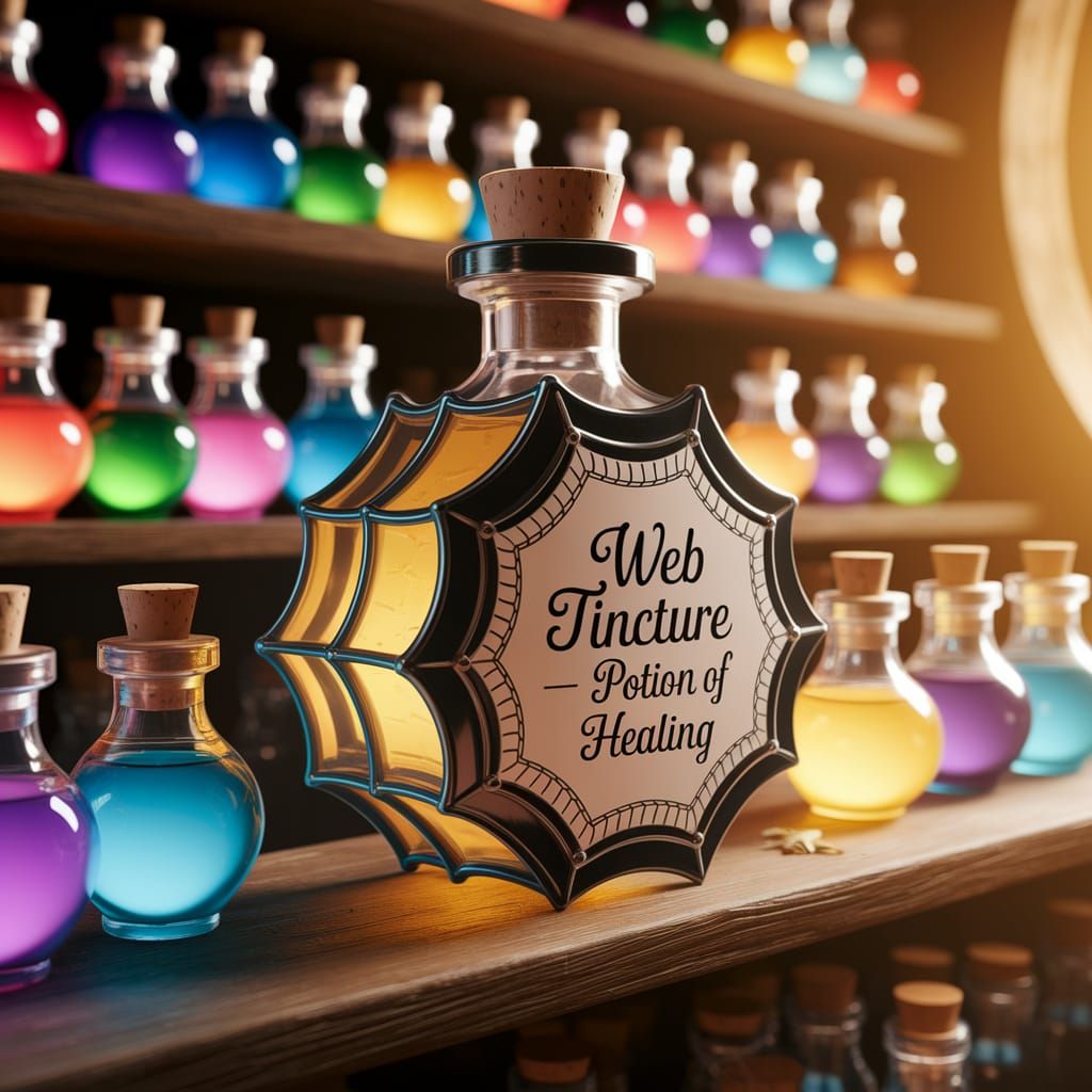 Enchanted Alchemy Potion Bottle Glows with Healing Magic