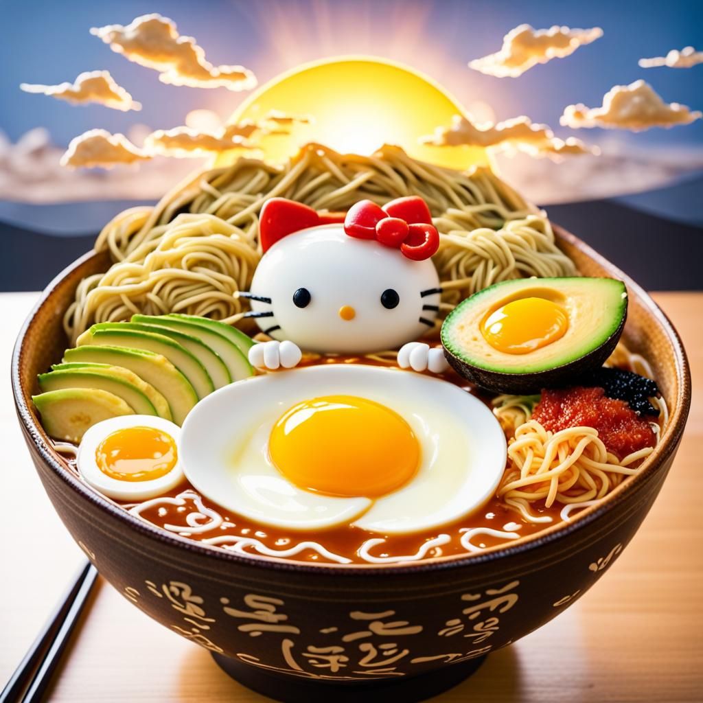 Spicy Miso Ramen in Hello Kitty Style