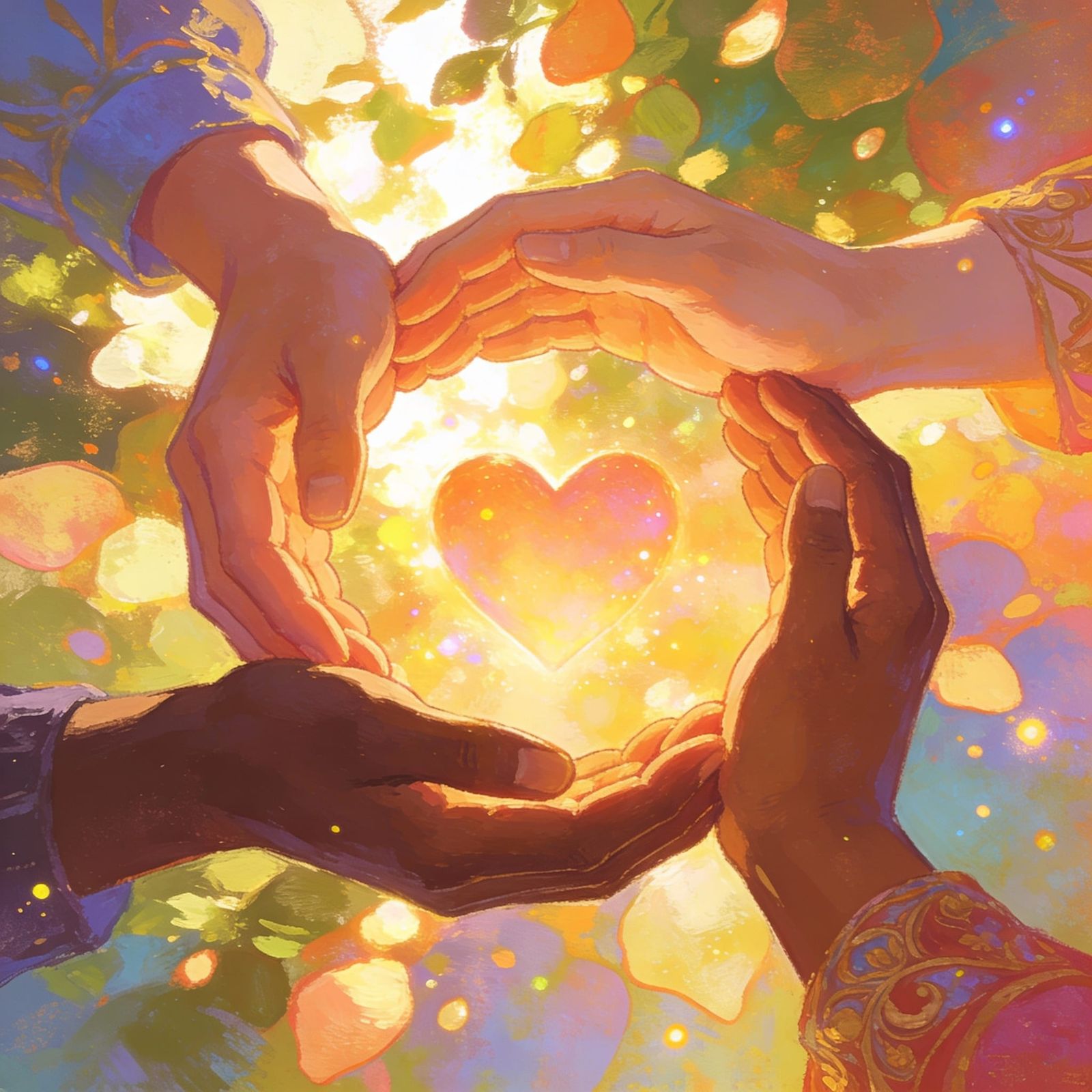 Humanity United in Harmony: A Vibrant Digital Painting