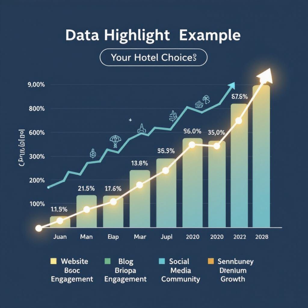 Modern Data Visualization Infographic with Golden Glow