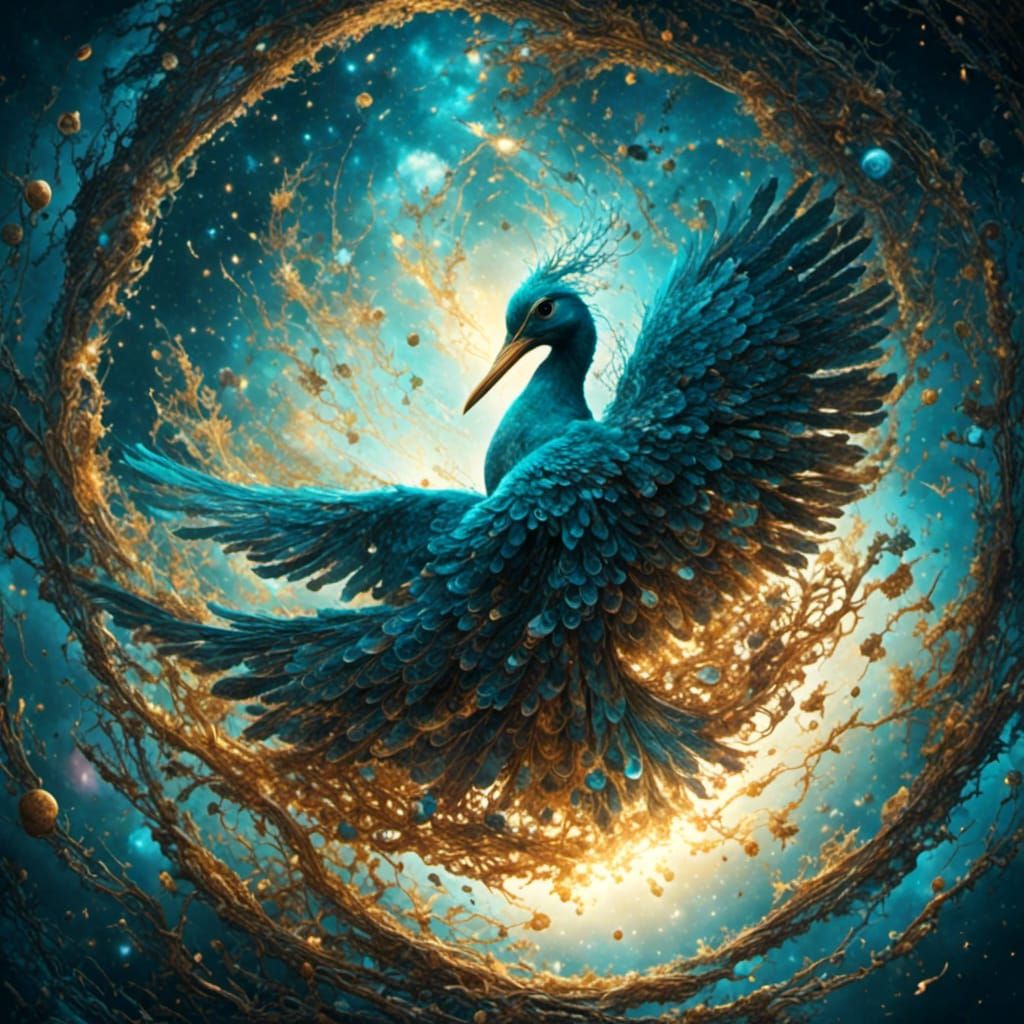 Bird Escaping Wormhole in Hyperreal Light