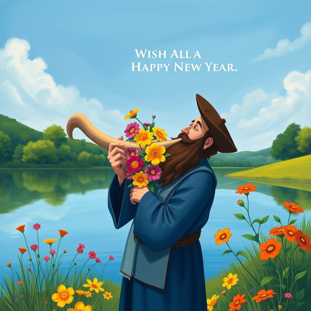 Shofar's Floral Blessing: A New Year's Wish