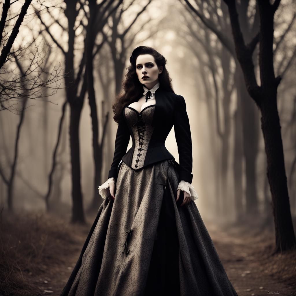 Badger Lady in Victorian Gothic Style