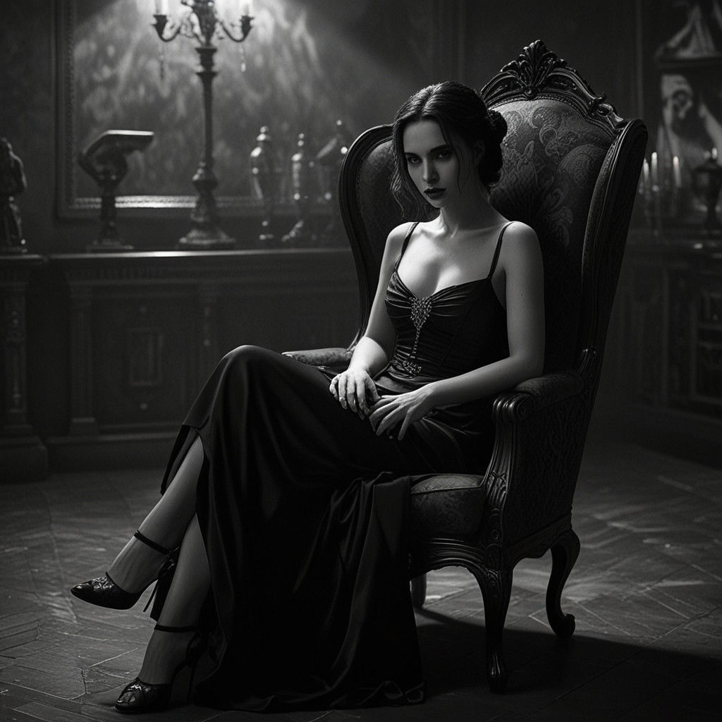 Vampire Ruler in a Haunted Art Gallery