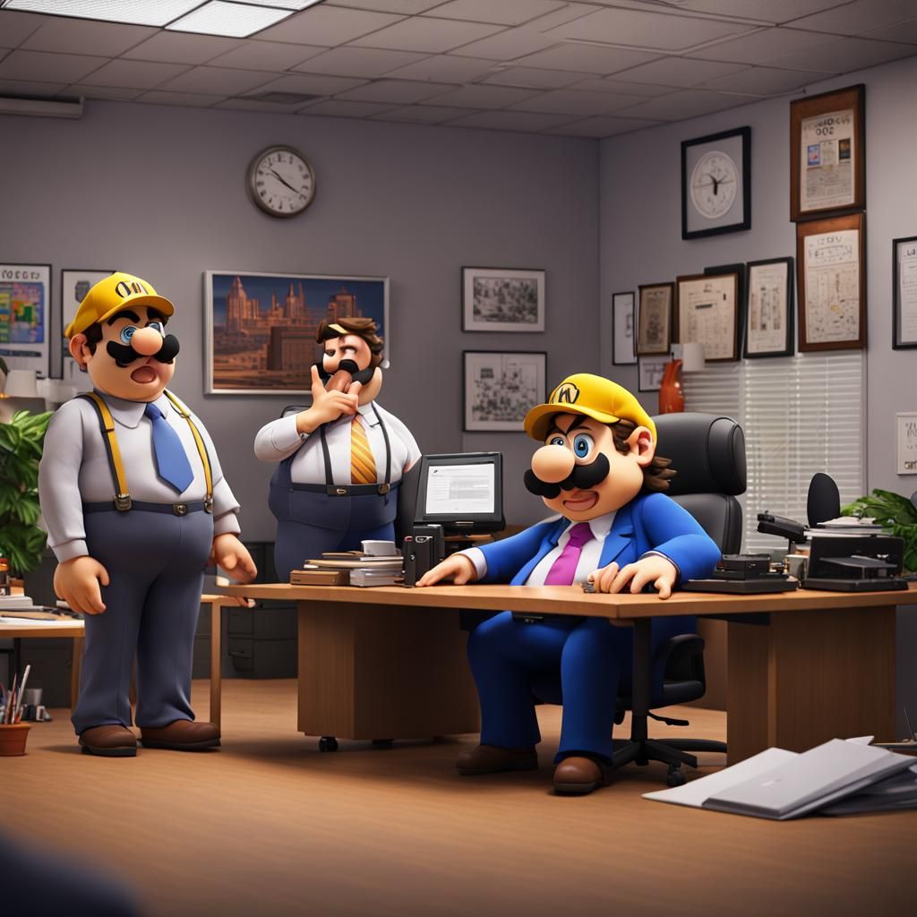 Wario Recreates a Funny Office Scene