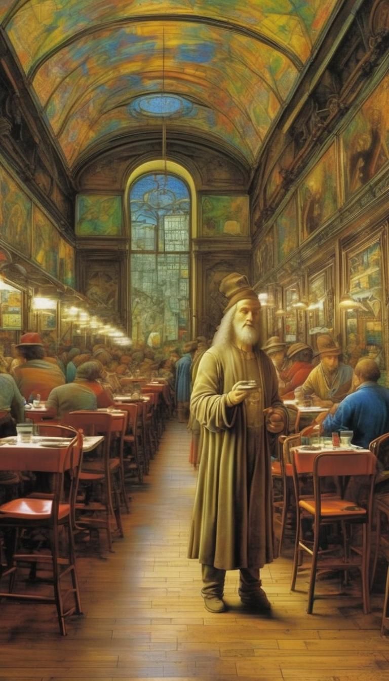 Da Vinci's Reaction: Night Cafe Resin Machine Art