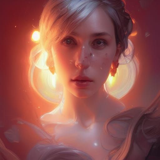 Christmas: Death and Love Portrait in Art Nouveau Style