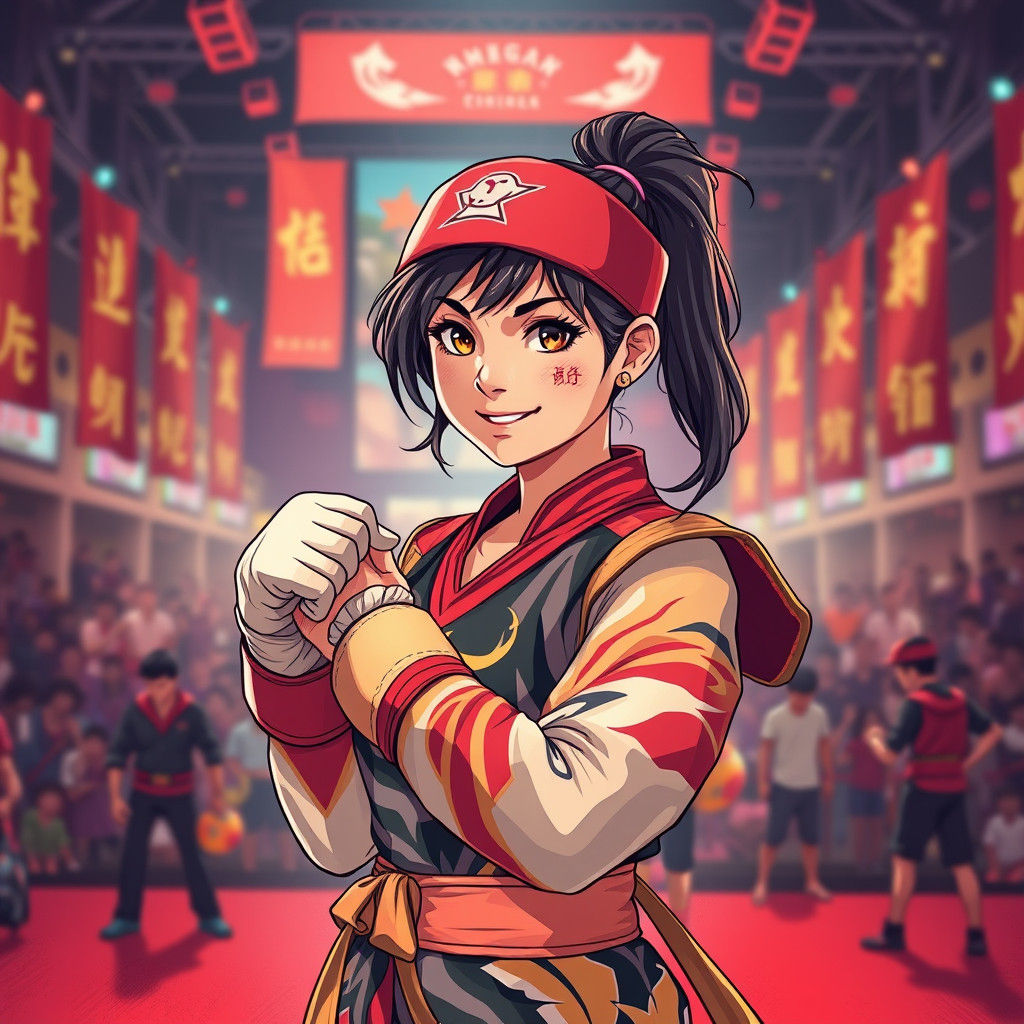 Malaysian Girl in Fighting Gear, Studio Trigger Style