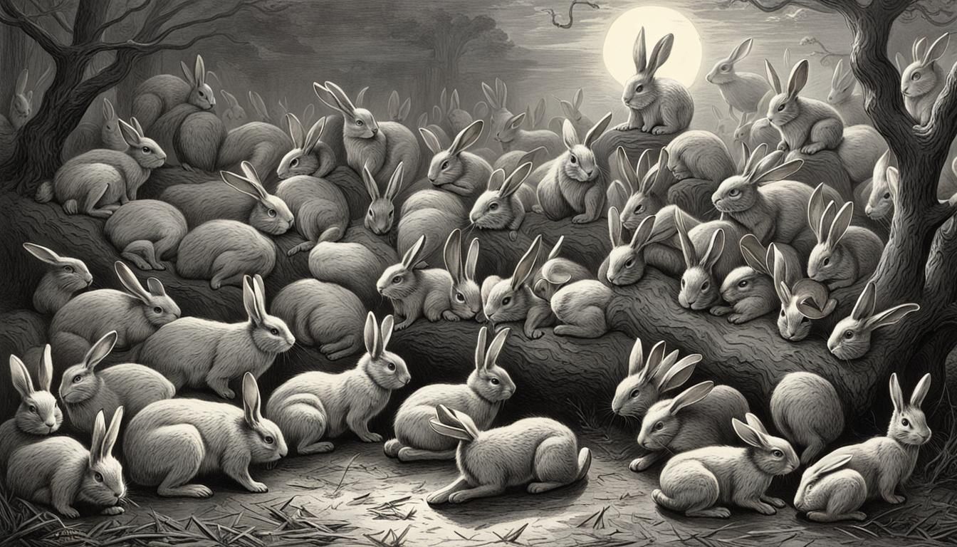 Gothic Horror Rabbit in Style of Doré and Rutkowski