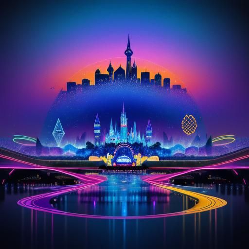 Astral Disneyland Skyline by Pablo Amaringo