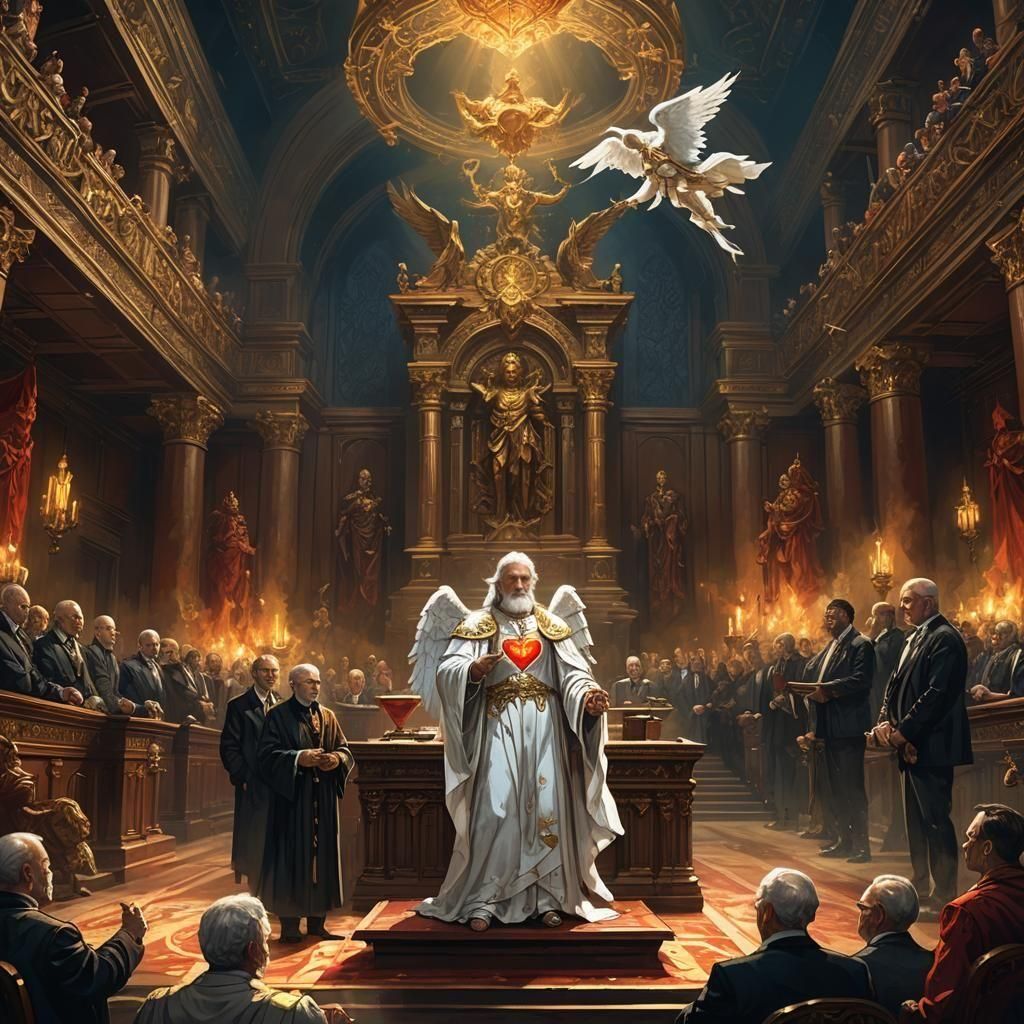 Courtroom Drama: Angel, Devil, and Human Judge