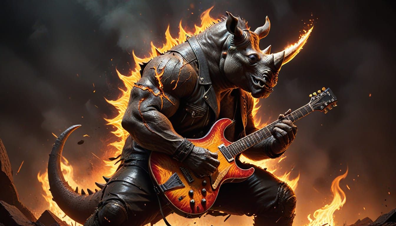 rhinoceros  death metal guitarist ...