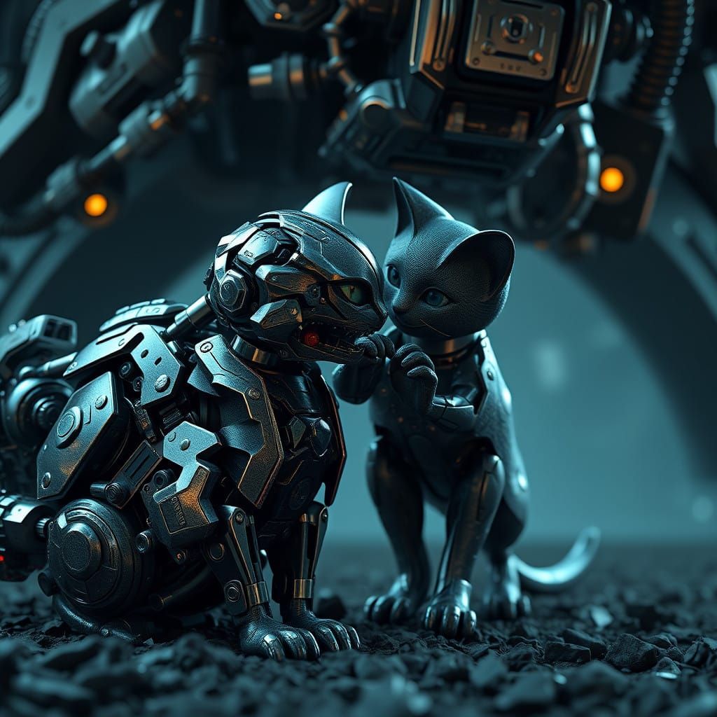 Surreal Sci-Fi Epic with Futuristic Mech