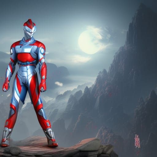Ultraman in Contrasting Colors: A Cinema 4D Rendition