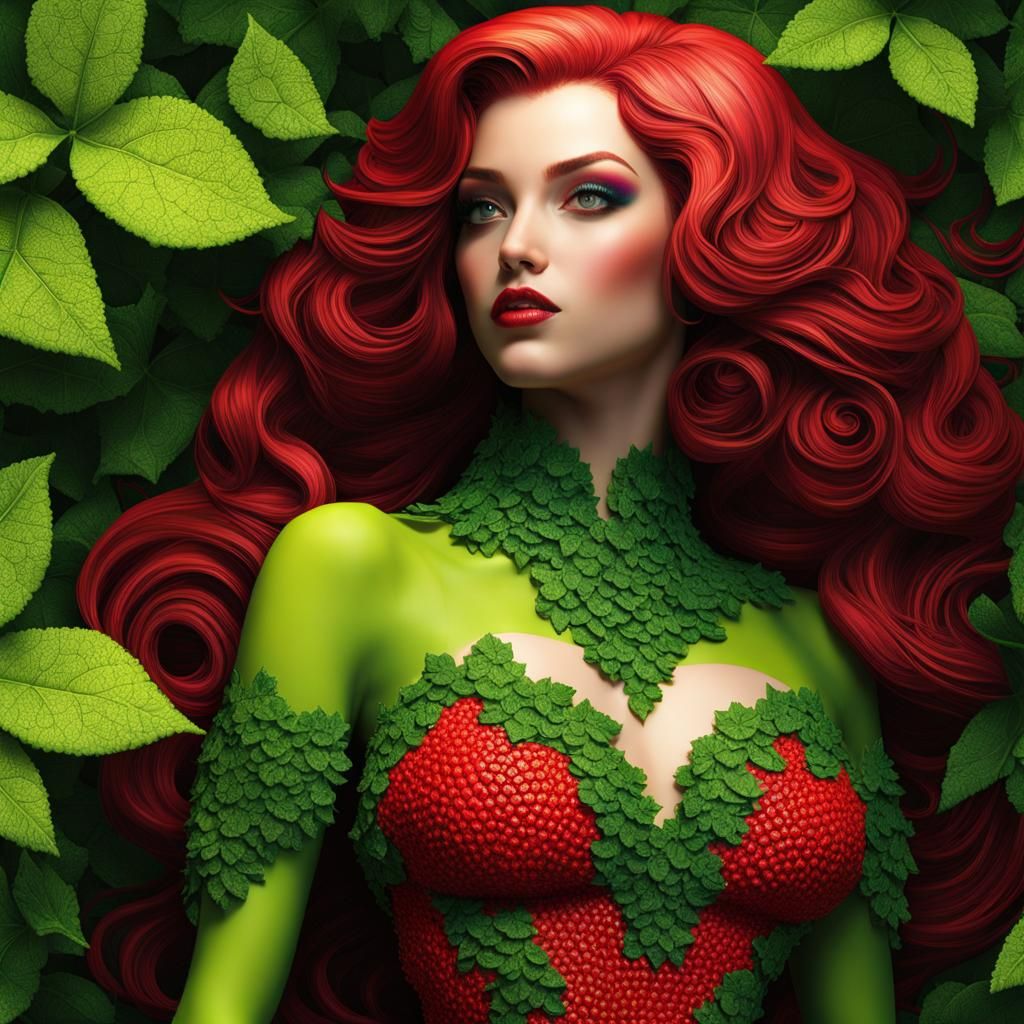 Poison Ivy Deadpool Hybrid in Klimt Style