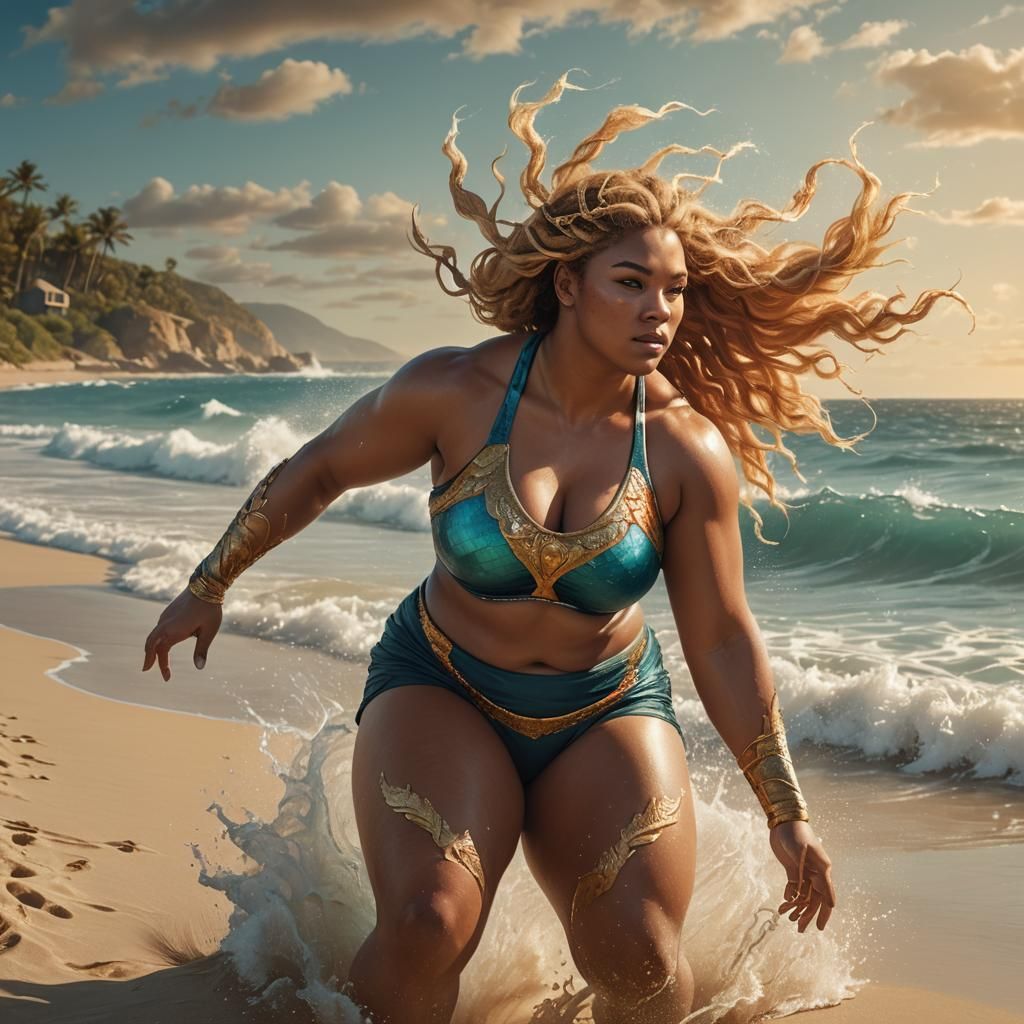 Strong Female Athlete Portrait in Fantasy Concept Art