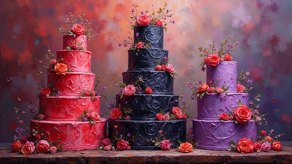 Vibrant Wedding Cakes in Expressive Style