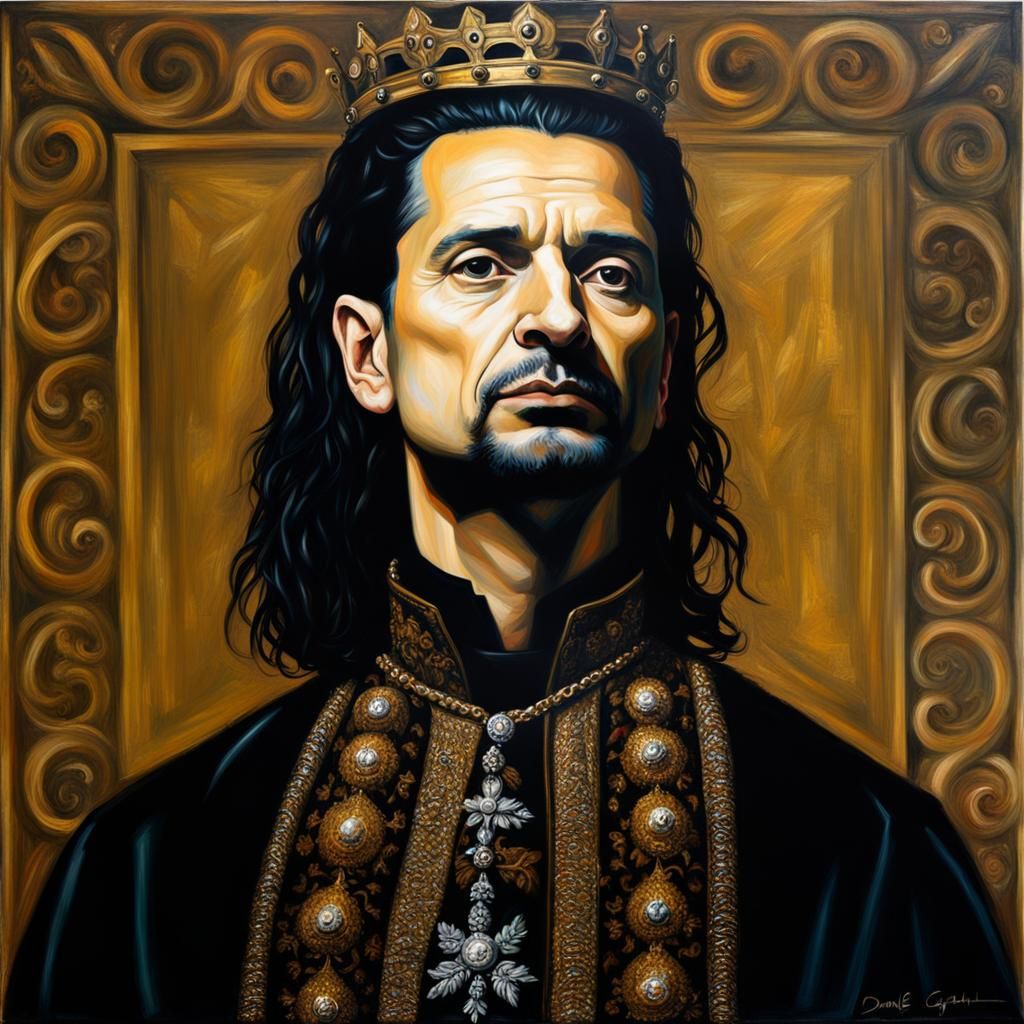 Dave Gahan as a king Rafael Santi renaissance painting oil on canvas