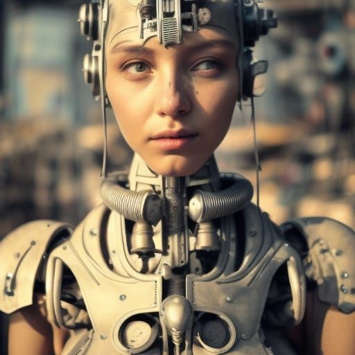 Post-Apocalyptic Mecha Girl in Steampunk Istanbul