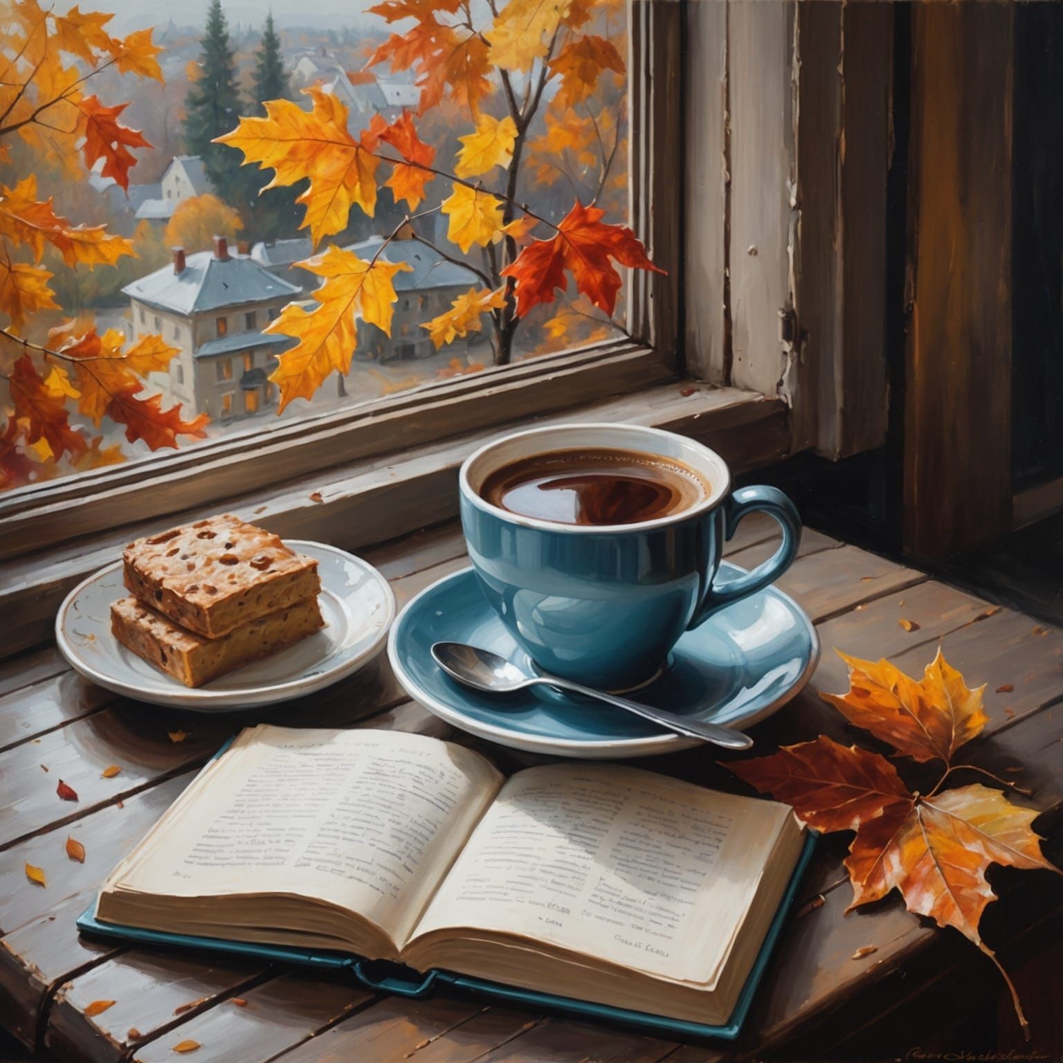 Cozy Autumn Day Oil Painting