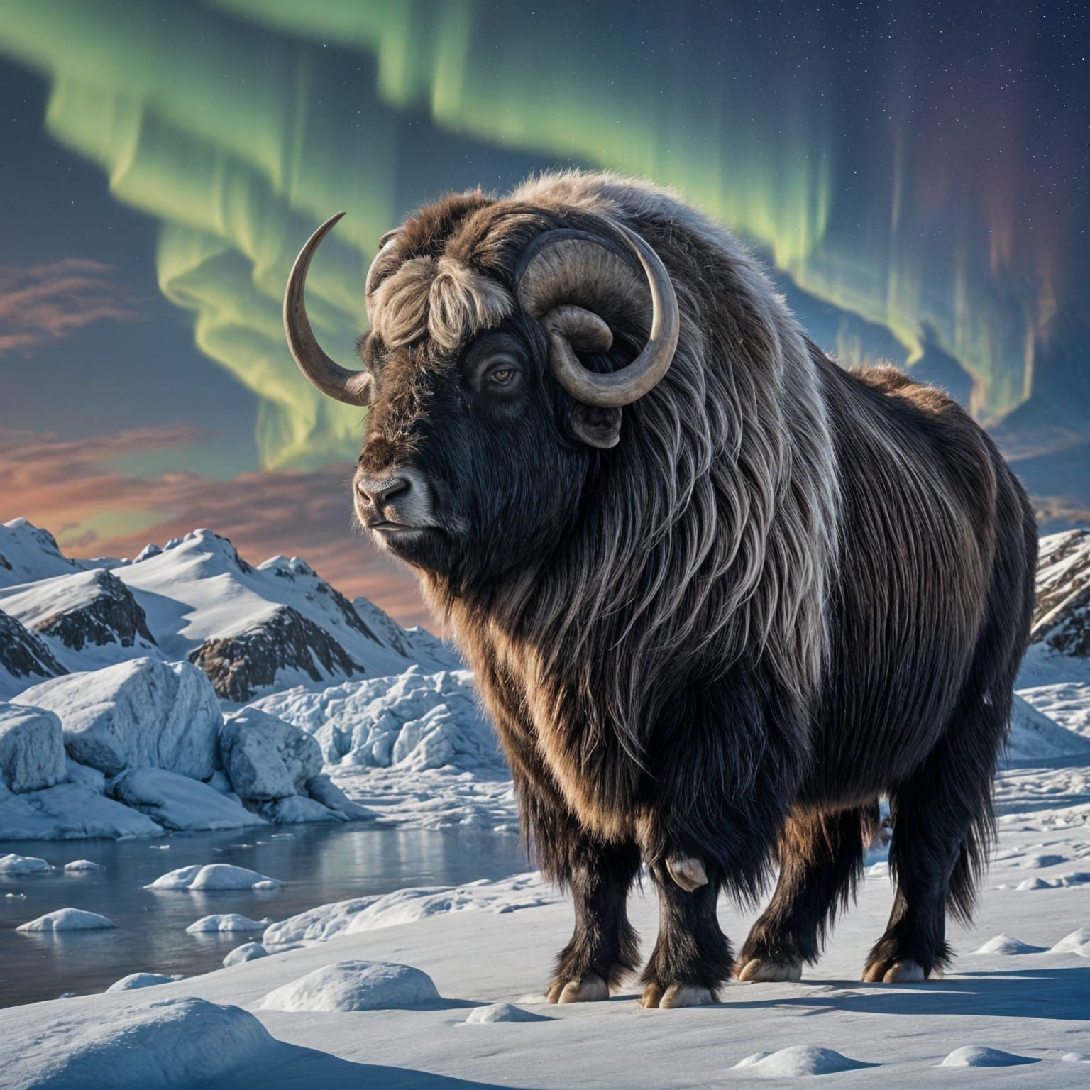 Surreal Arctic Land Mammal Roams in the Wilderness