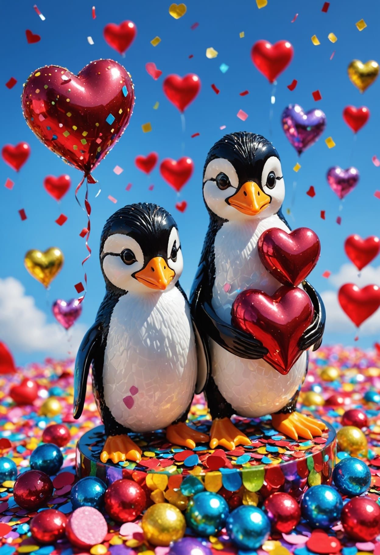 Punks in Love Amidst Vibrant Valentine's Day Decor