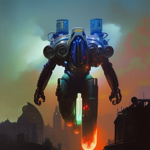 Alien Cyborg Soldier in Reactive Camo: Digital Art