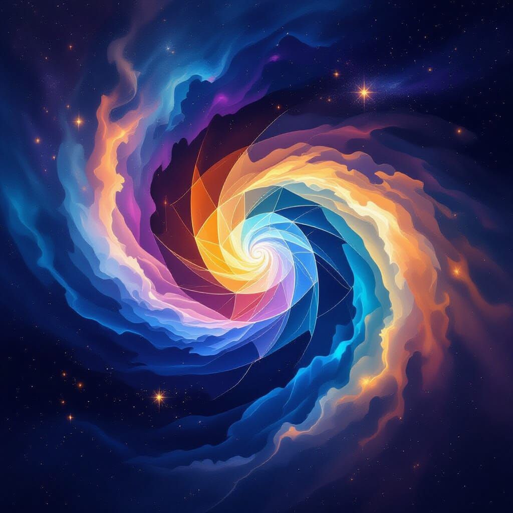 Cosmic Vortex Digital Painting with Ethereal Glow