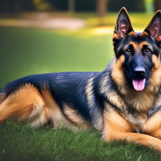 Majestic German Shepherd Portrait in Natural Light