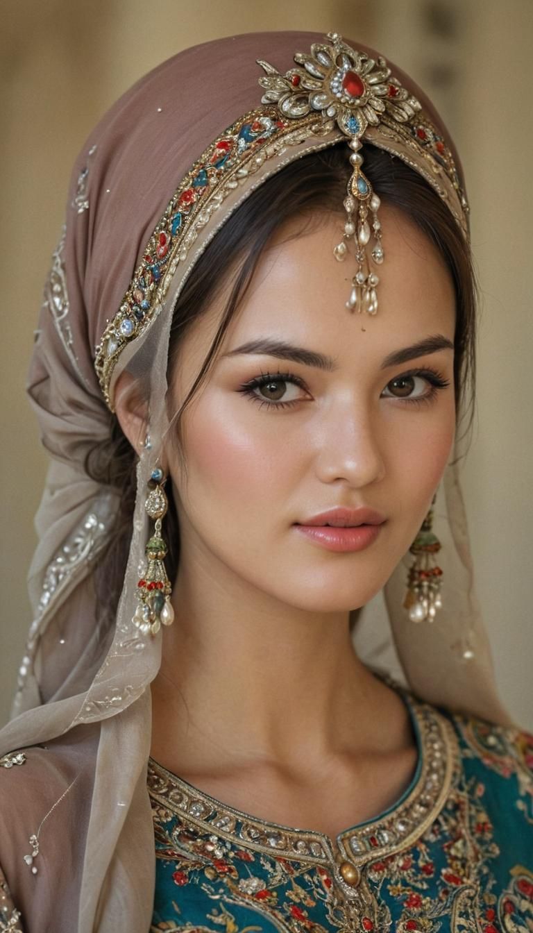 Eros image: Beautiful gorgeous Uzbek woman. Clothed. Perfect face, nice figure. Realistic