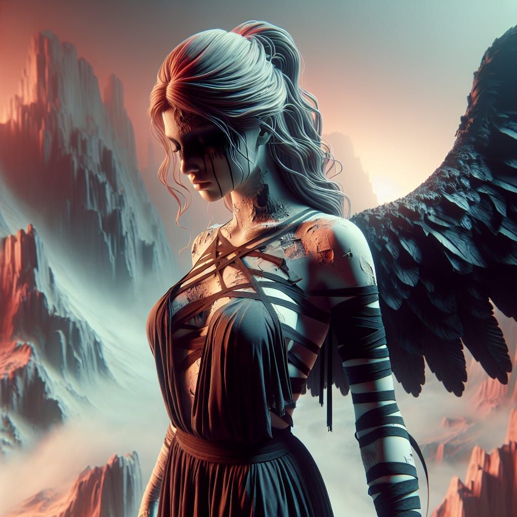 Fallen Angel Portrait in Striking Detail