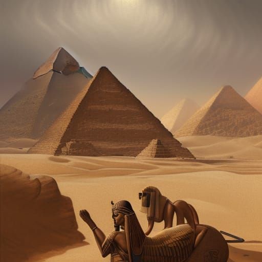 Majestic Egyptian Sphinx in Hyperrealistic Style
