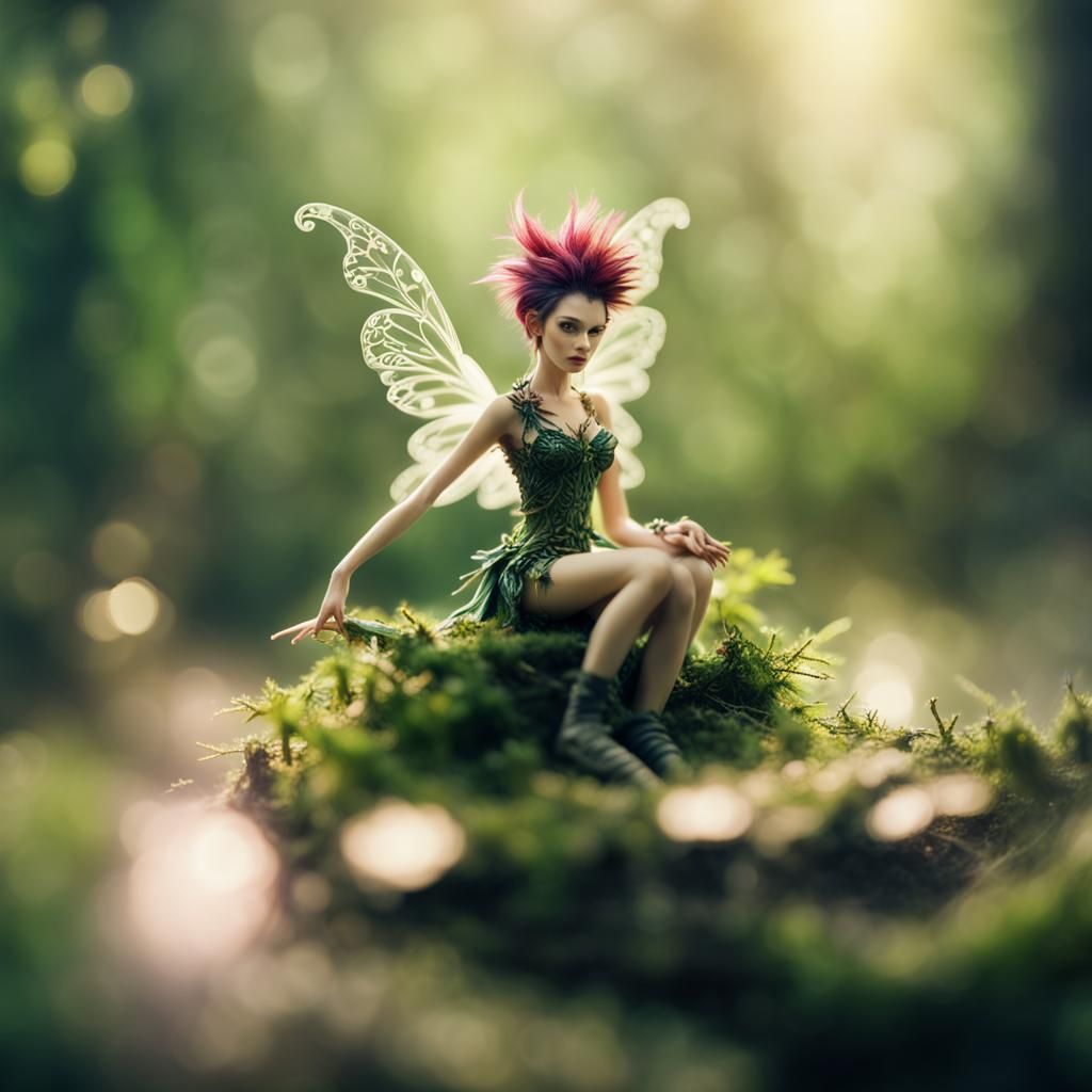 Enchanted Punk Fairy in Magical Forest