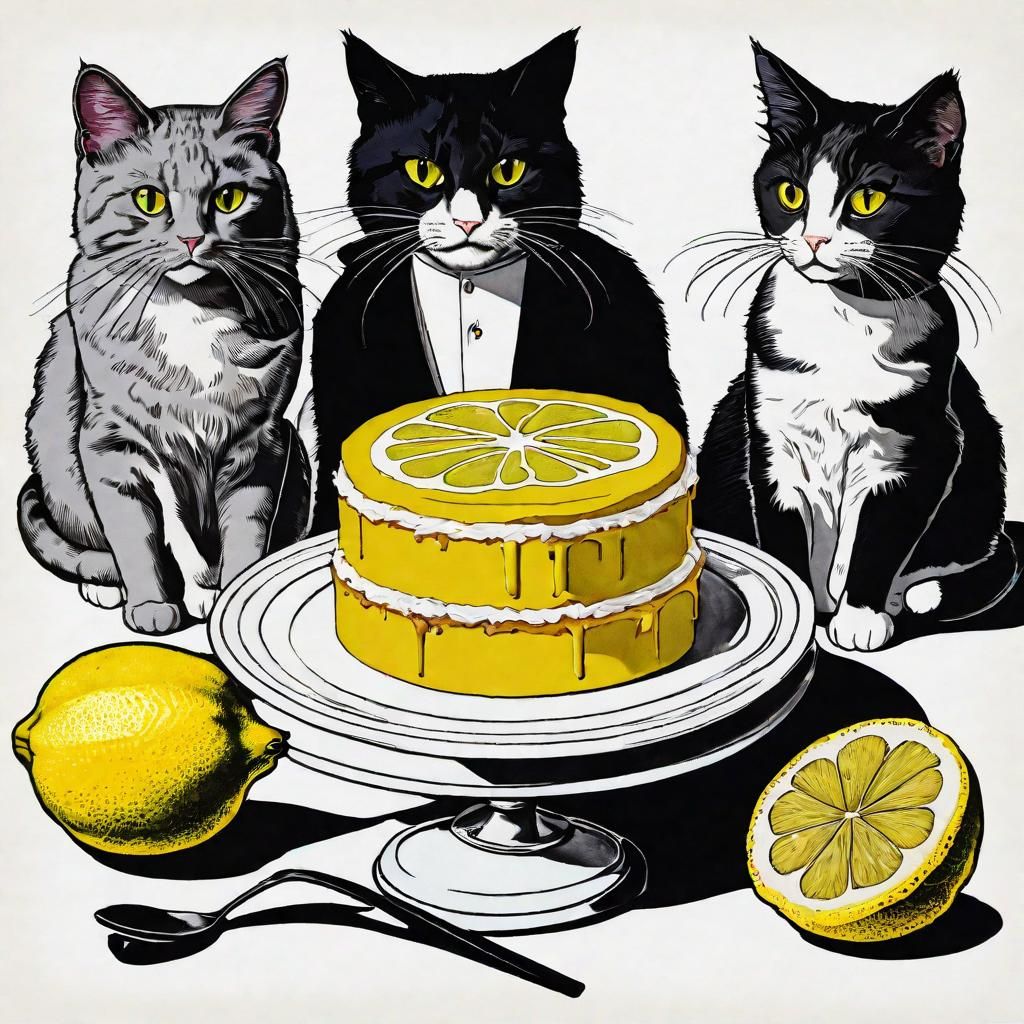 Surreal Vintage Scene with Ink Brush and Paper Flowers