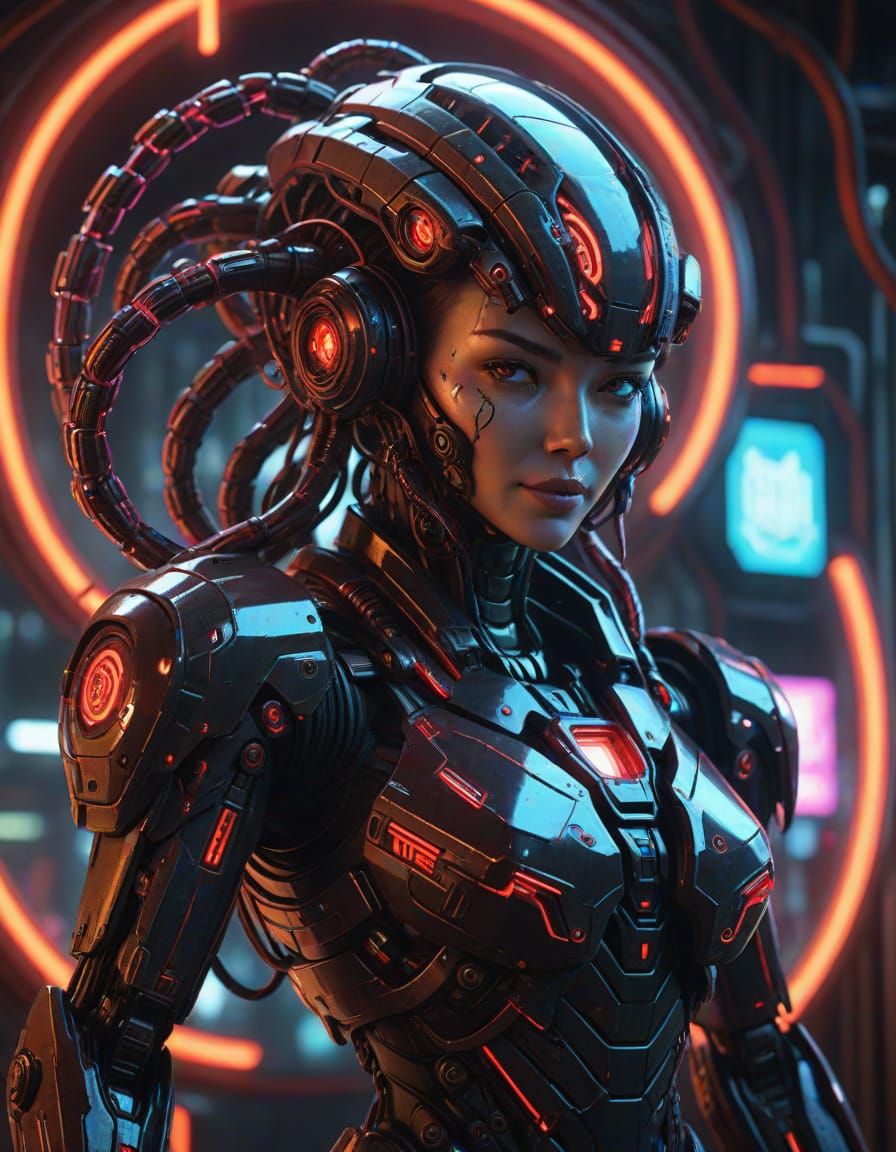 Cyberpunk Femme Fatale Mech Unveils Interdimensional Portal ...