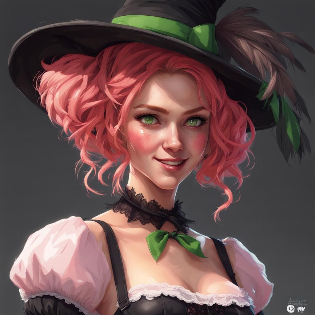 Zoey the Witch Portrait in Hyperdetailed Digital Art