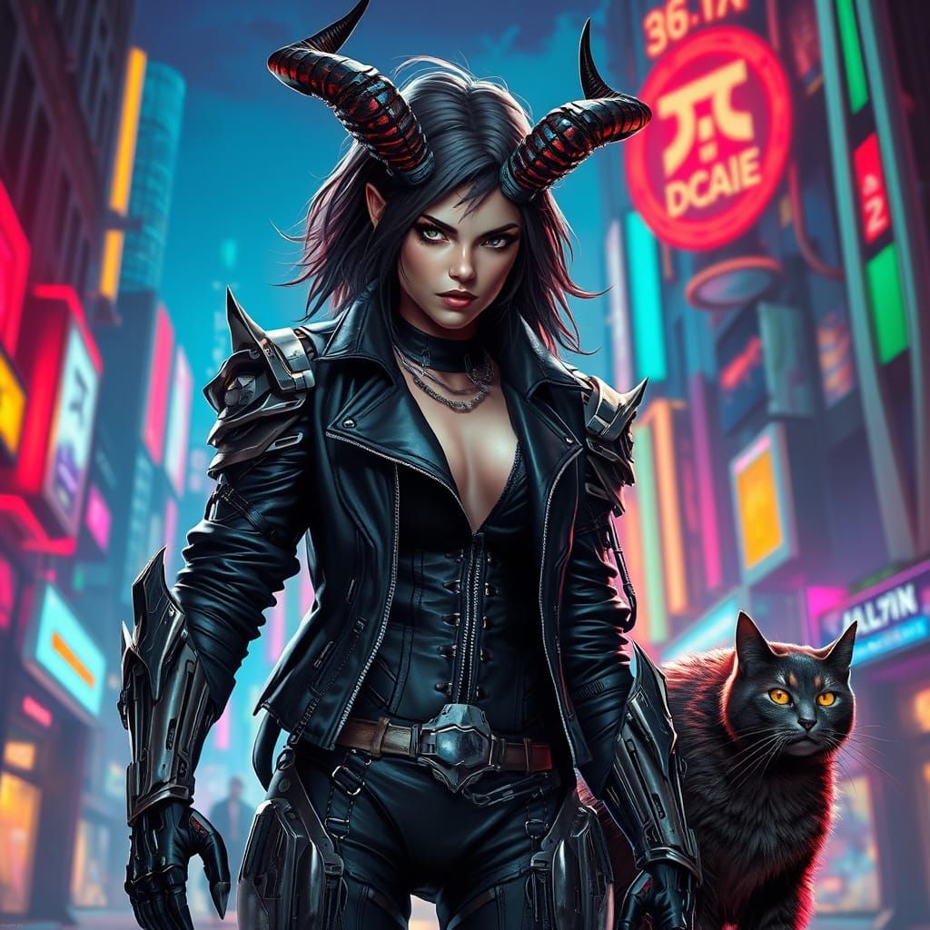 Cyborg Demoness Reigns in Alien Metropolis