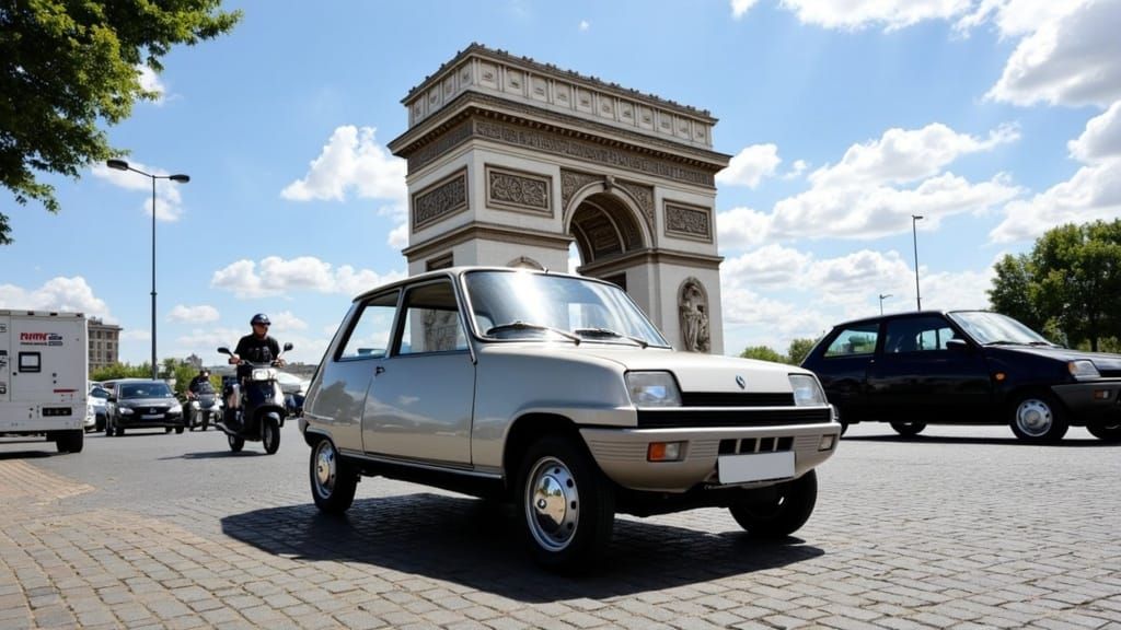 Renault 5 TL in Parisian Splendor: A Metallic Silver Classic...
