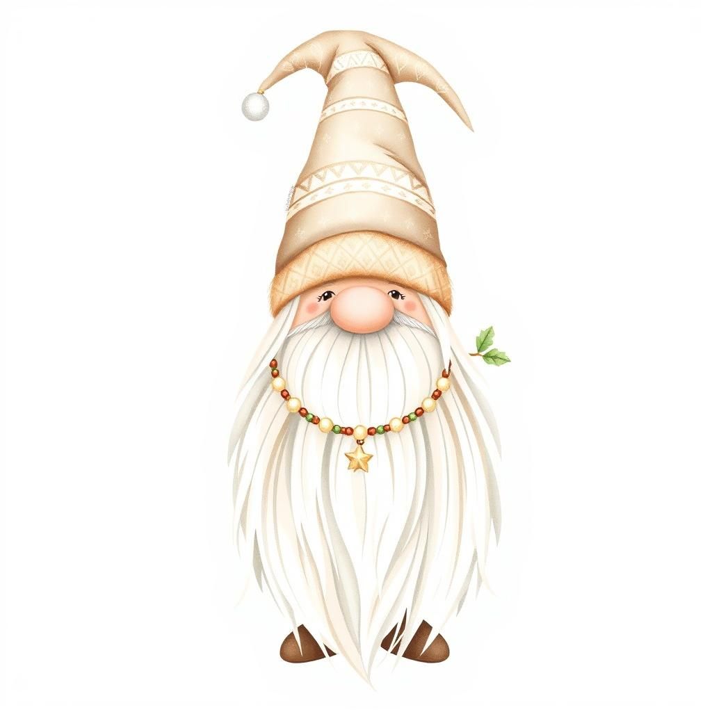 an illustrated Boho Christmas gonk. Design a charming gonk w...