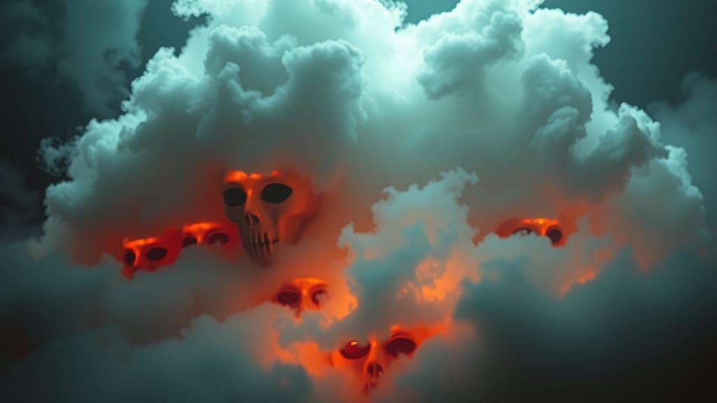 Eerie Faces Emerge from Ethereal Mist