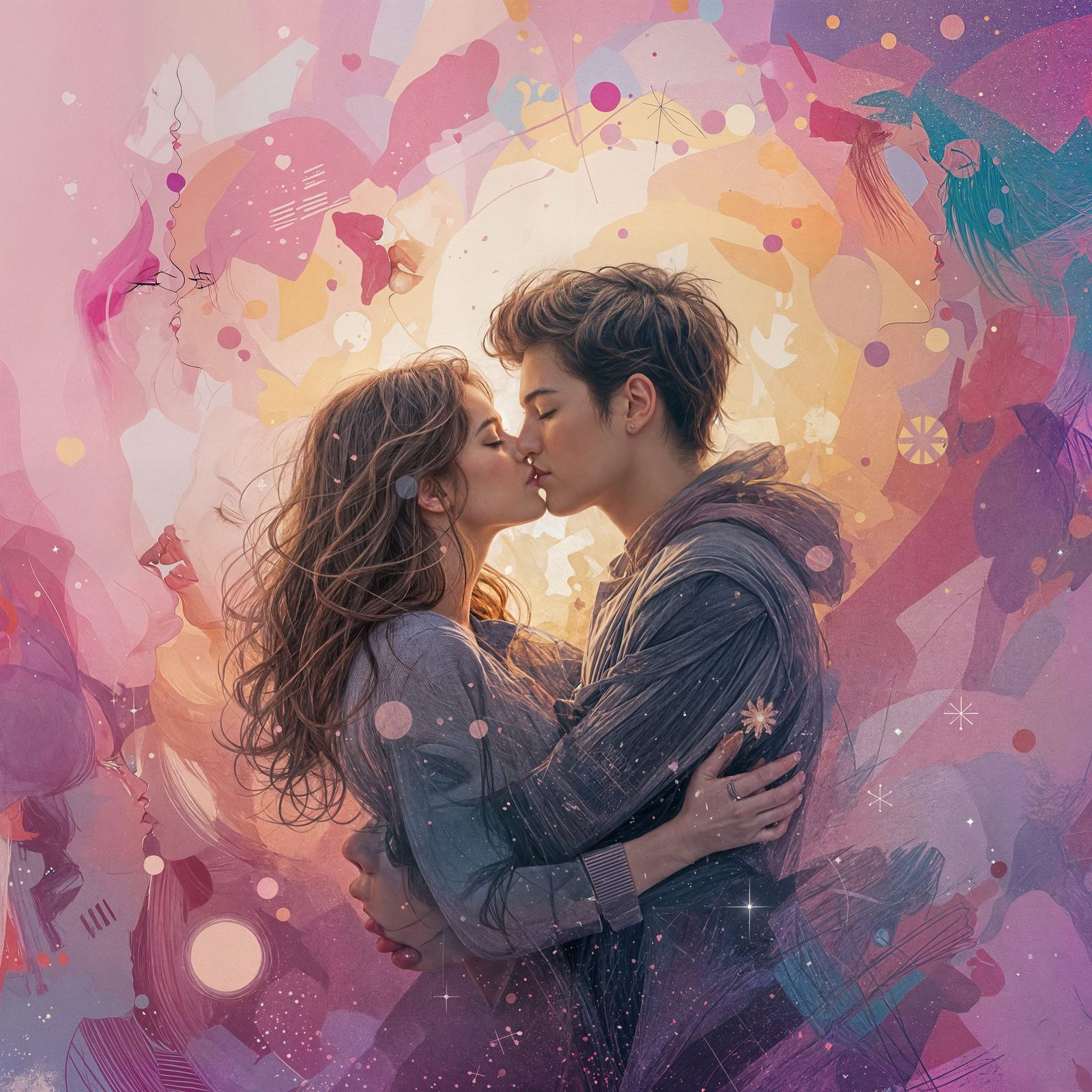 Ethereal Whispers of Love in Abstract Bliss