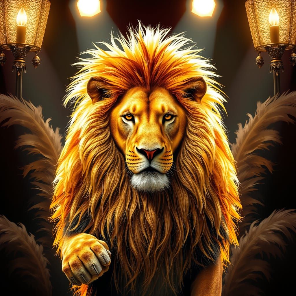 Sequined Lion in Cabaret: Art Deco Surrealism