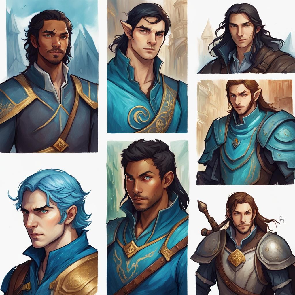 Fantasy Male Elf Character Portrait in 3D