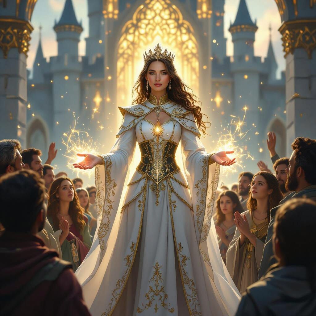 Princess Priest Healing Suffering People in Fantasy Concept ...