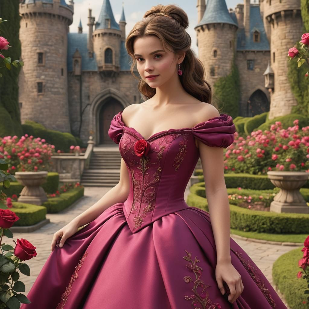 Belle in Beauty and the Beast: Castle and Roses