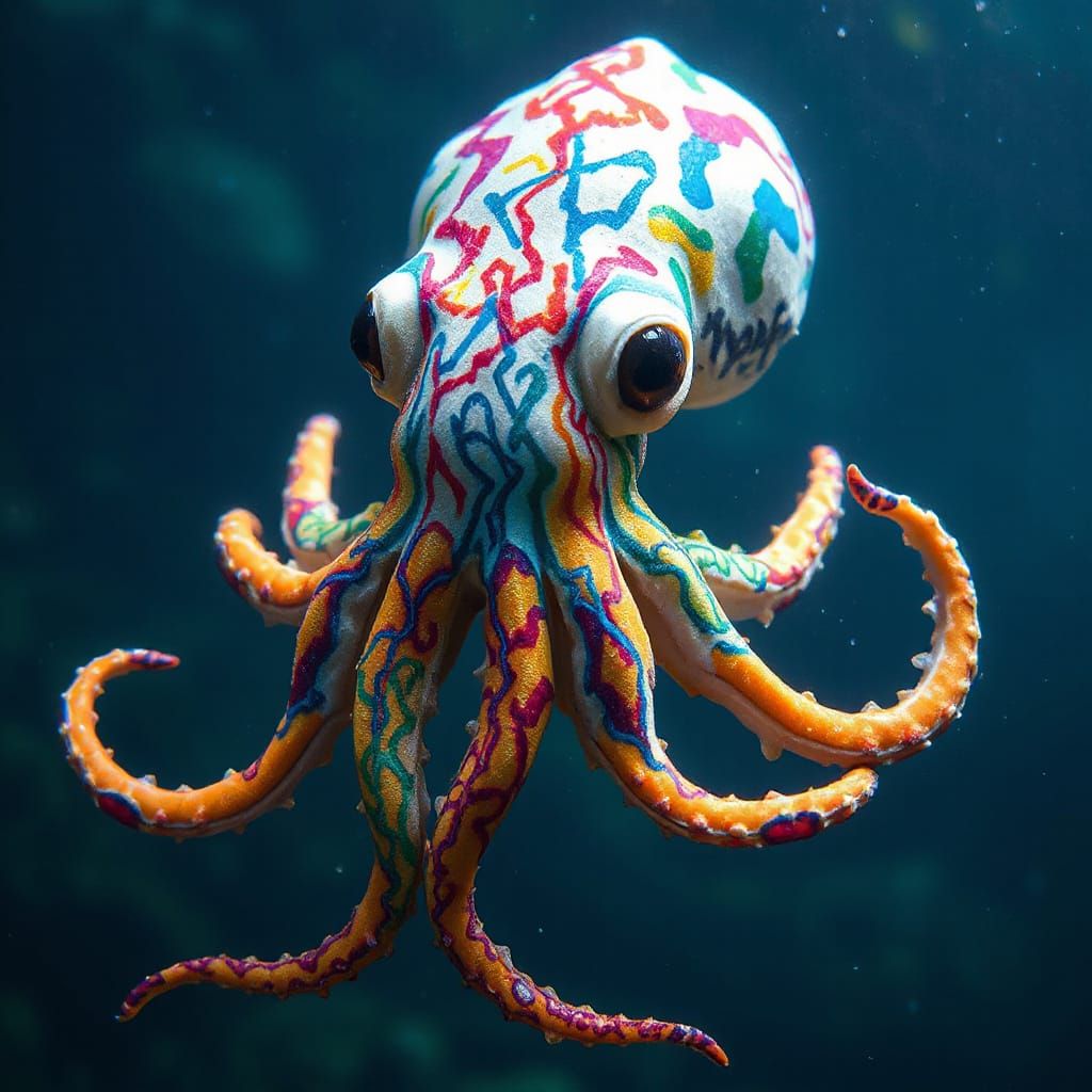 Graffiti Squid Master of Underwater Camouflage