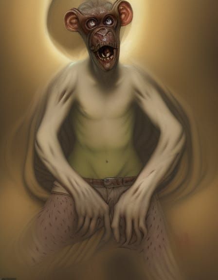 Eldritch Monkey Parasite Book Illustration Art