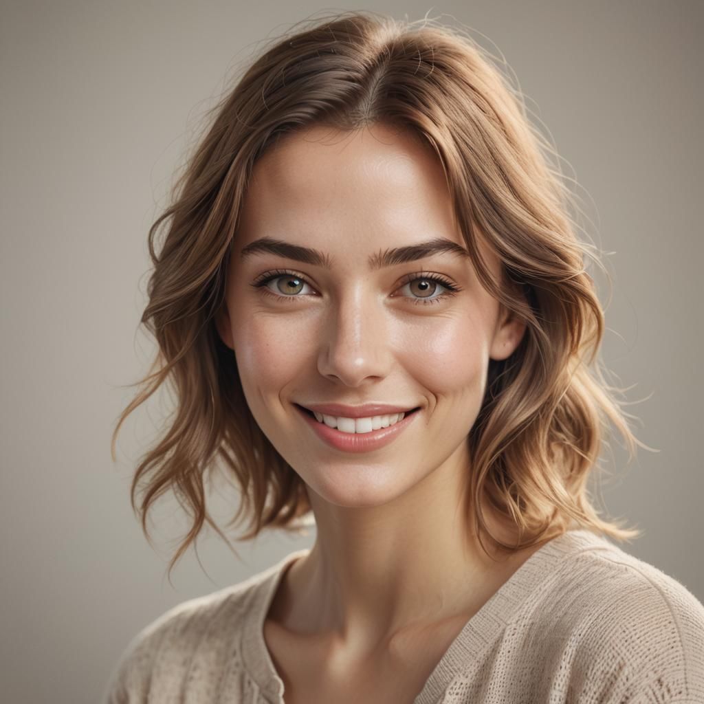 Charming Woman Portrait in High-Key Lighting